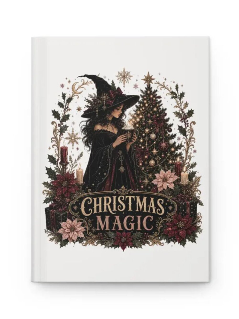 Christmas Magic Witch Hardcover Journal Witchcore Gothic Christmas | NEW